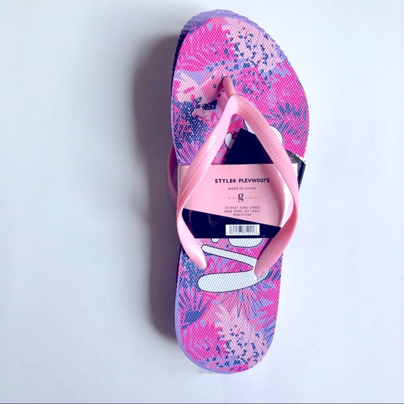 3/$15 BEACH VIBES Flip Flop Sandals Pink Small 5 / 6 Women’s NEW - Picture 2 of 14